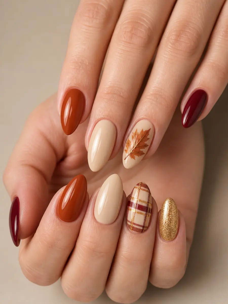 Both Hands Close-Up Visual Idea — Thanksgiving Nails 2026