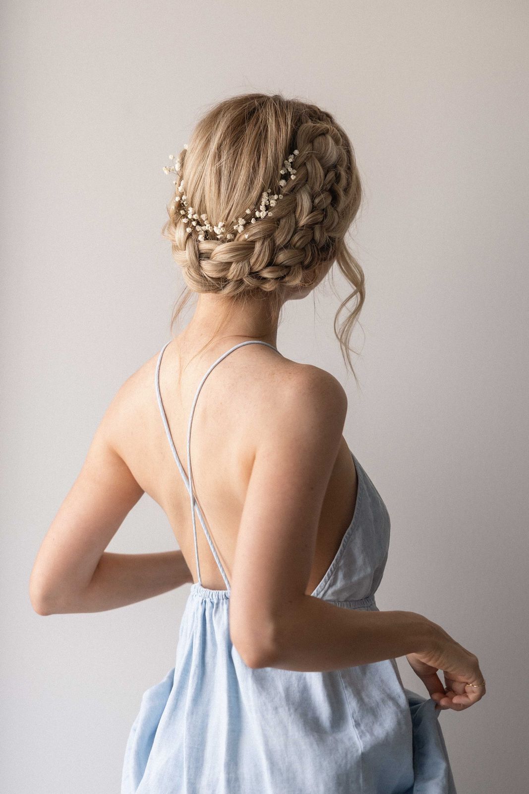 Blonde Crown Braid with Pearls — Graduation Updos 2027