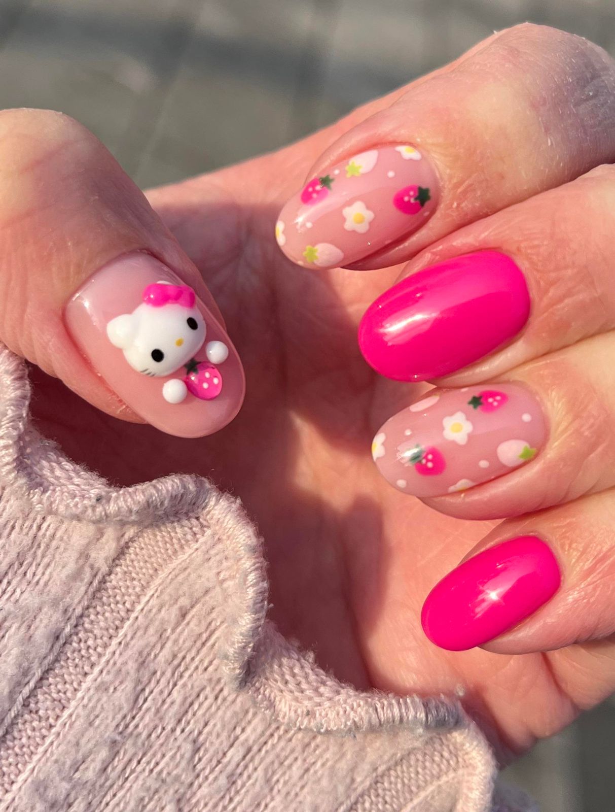 Kawaii Pink Hello Kitty Strawberry Nails Kawaii Pink Hello Kitty Strawberry Nails — Hello Kitty Nails 2027 for Kids