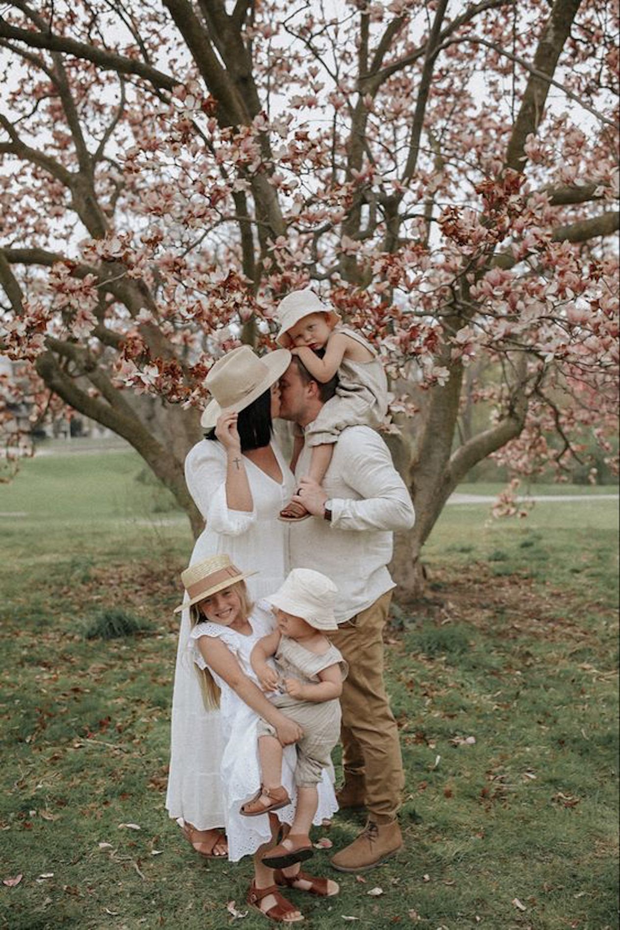 Garden Party Ready: Tiered White Dress and Linen Garden Party Ready: Tiered White Dress and Linen — Spring Family Photo Outfits 2027