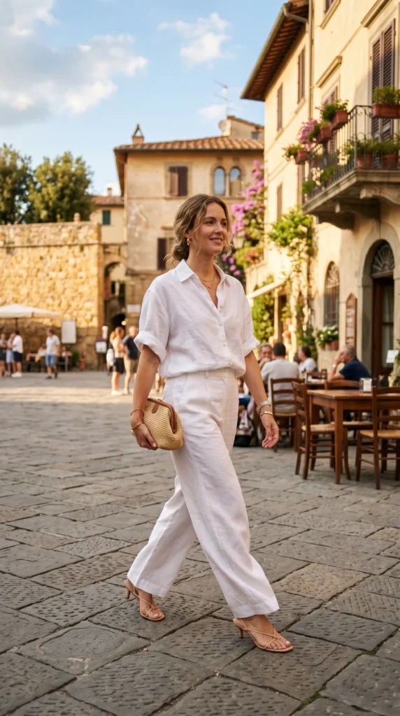 Effortless All-White Linen for European Summers — Summer Europe Outfits 2027