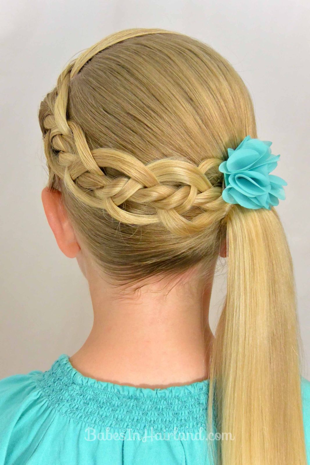 Four-Strand Braid into Ponytail — Little Girl Gymnastics Hairstyles 2027