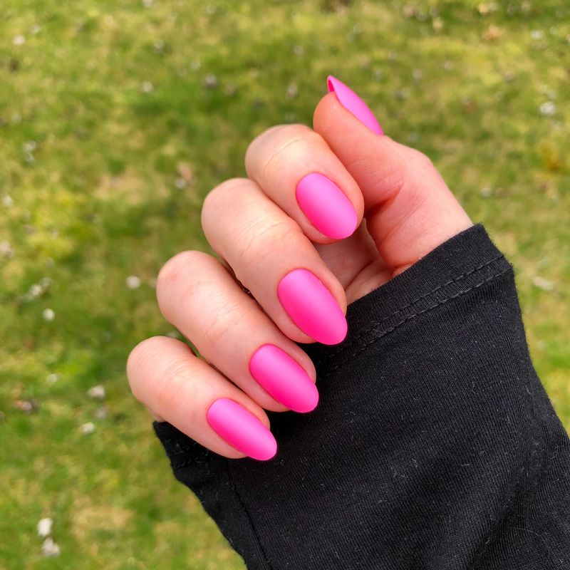Matte Neon Pink with Flamingo Accent Matte Neon Pink with Flamingo Accent — Neon Matte Nails 2027