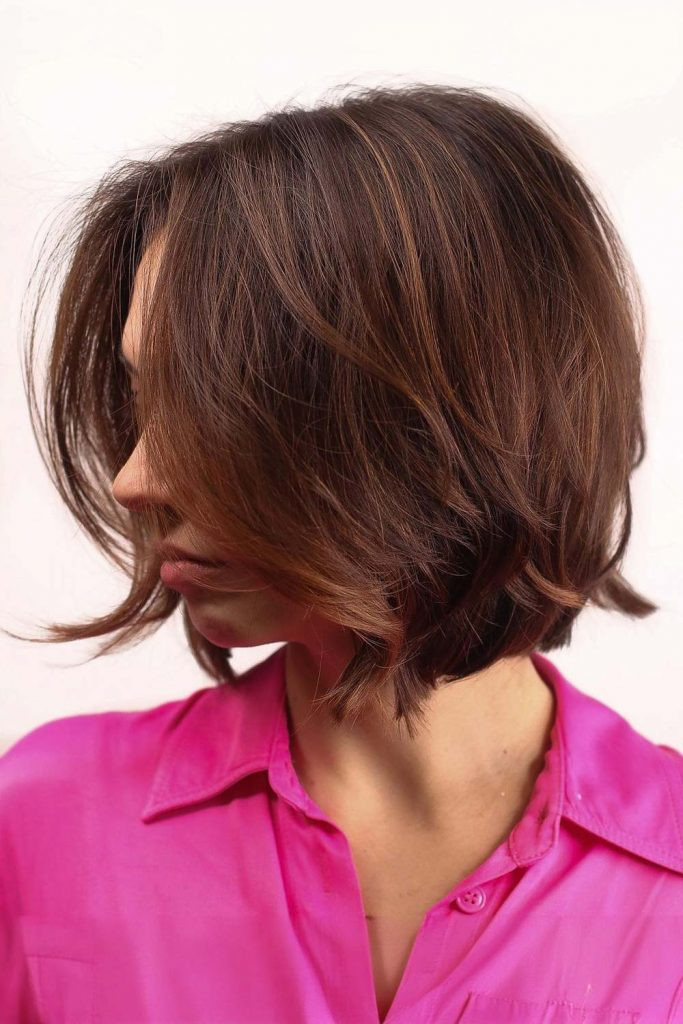 Collarbone Textured Wavy Lob with Balayage — Angled Lob 2027