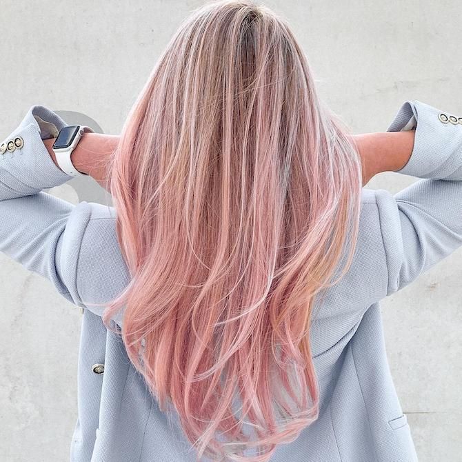Mid-Back Blonde With Pastel Pink Highlights — Pink Hair 2027