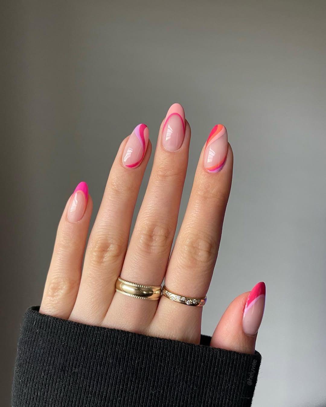 Medium Almond Wavy Line French Medium Almond Wavy Line French — French Tip Nails 2027 for Wide Nail Beds