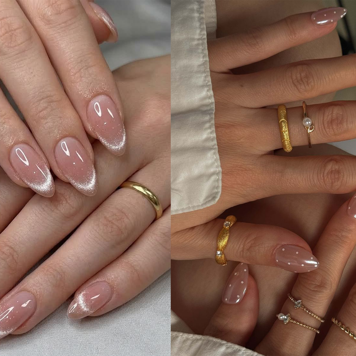 Pearlescent Nude Pink Oval Nails Pearlescent Nude Pink Oval Nails — Wedding Guest Nails 2027