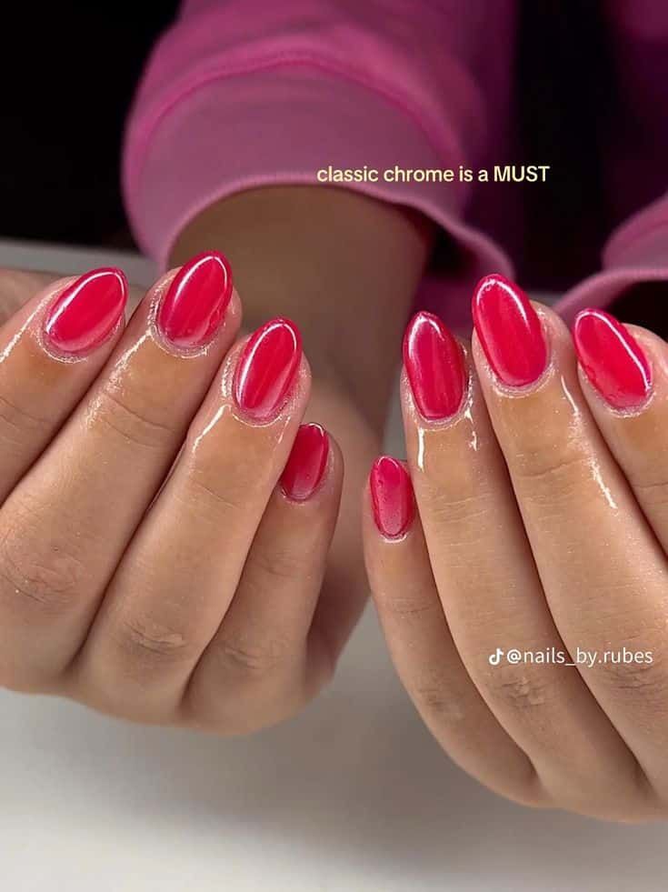 Vibrant High Gloss Magenta Oval Nails Vibrant High Gloss Magenta Oval Nails — Magenta Nails 2027