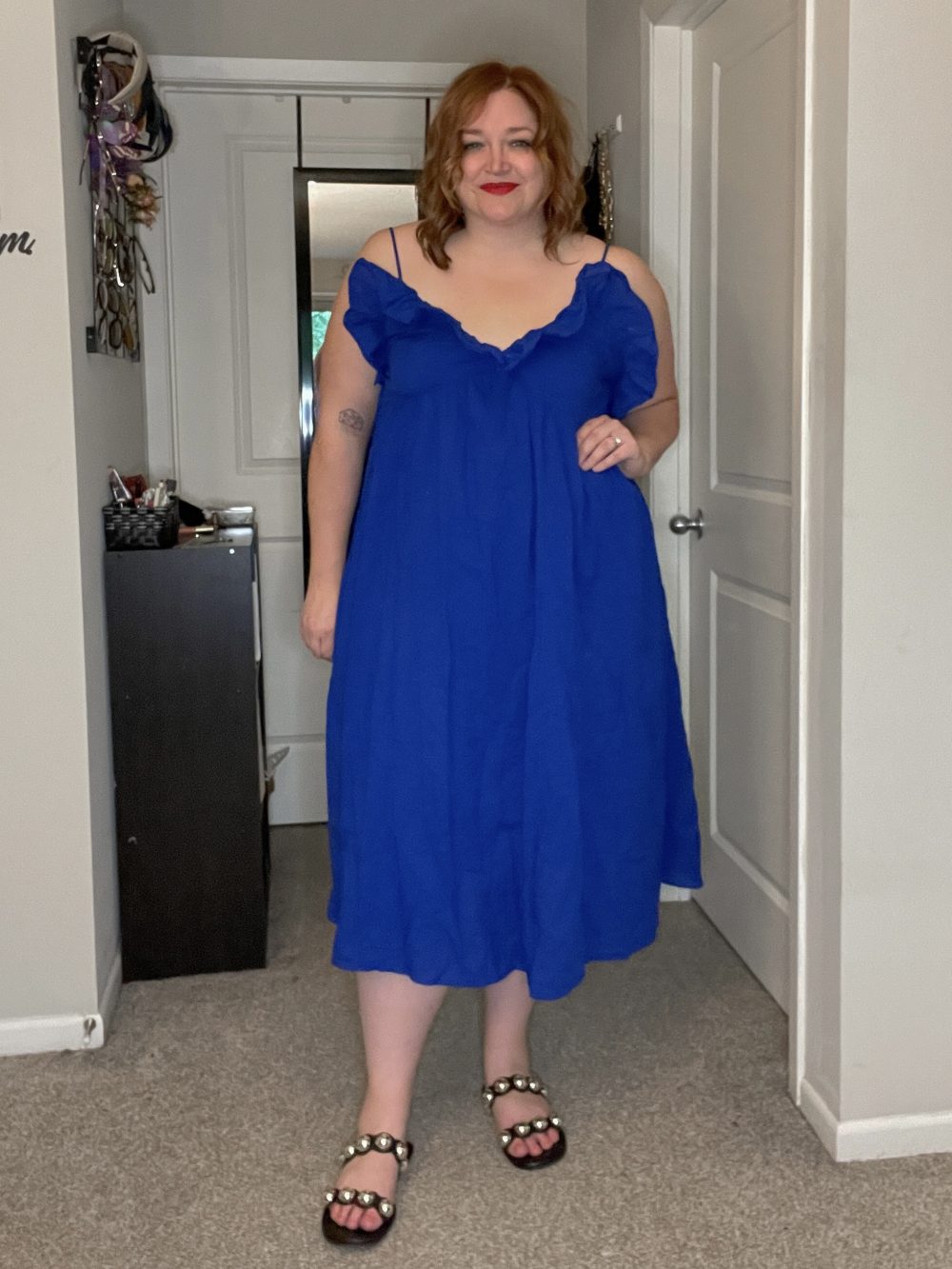 Festive Flair: Royal Blue Cold-Shoulder Midi Dress Festive Flair: Royal Blue Cold-Shoulder Midi Dress — Plus Size 4th of July Outfits 2027