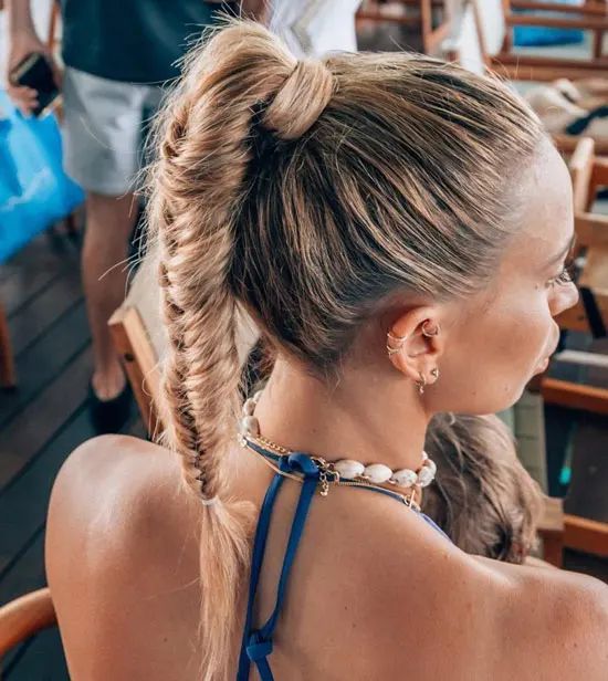 High Fishtail Braid Ponytail — Easy Hairstyles 2027 for Swim