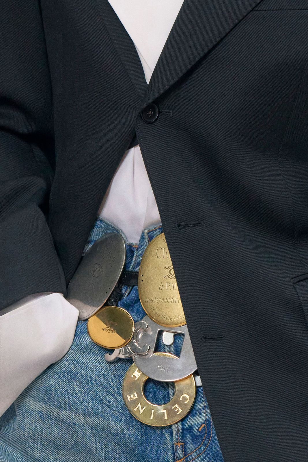 Blazer, Jeans, and Shirt with a Charm-Adorned Belt Blazer, Jeans, and Shirt with a Charm-Adorned Belt — Statement Belt Outfits 2027