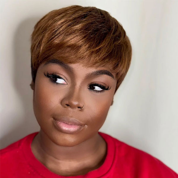 Golden Brown Layered Textured Pixie — Pixie Cut 2027 for Black Women