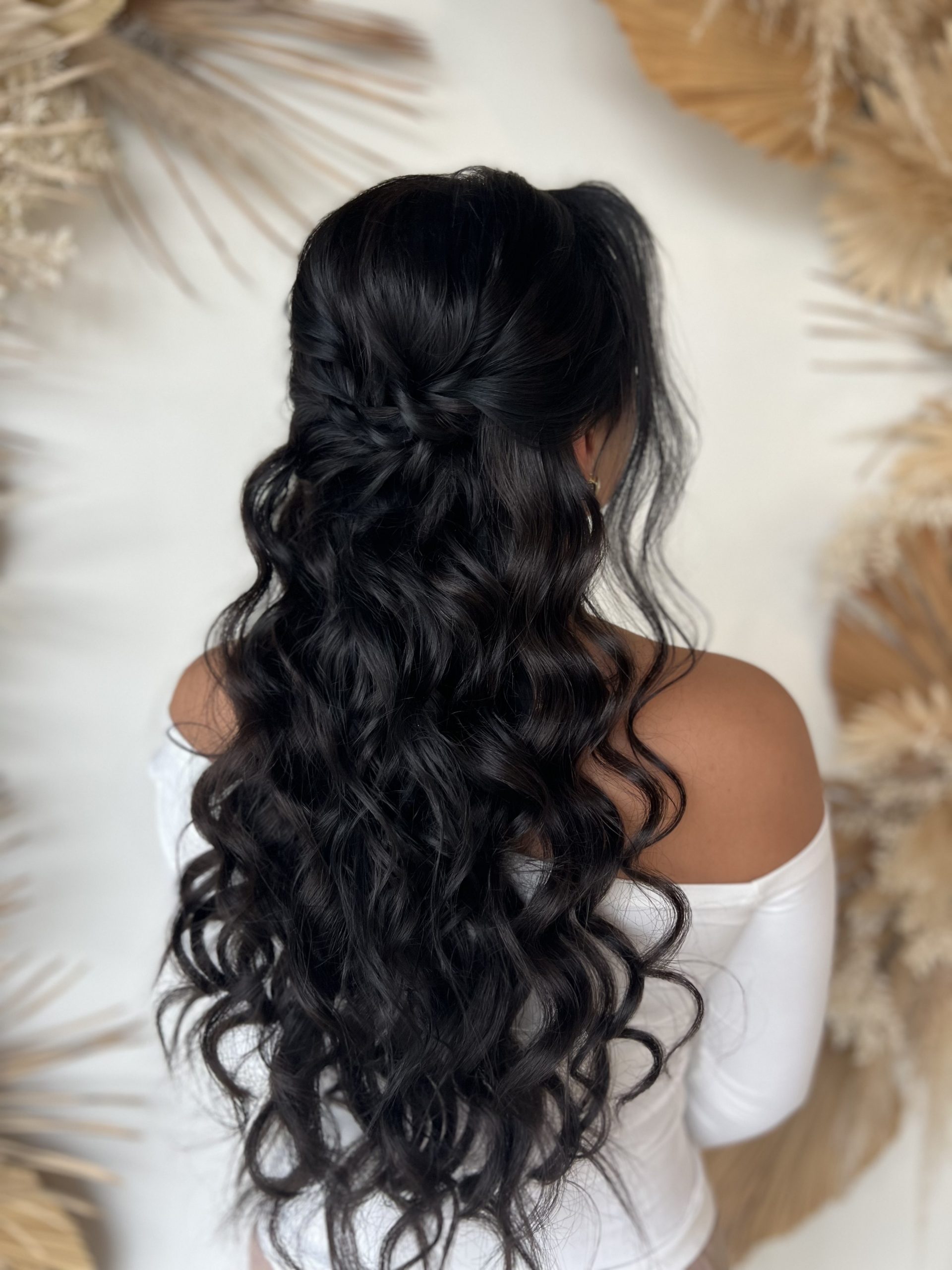 Mid-Back Braided Crown With Loose Curls — Half Up Half Down 2027