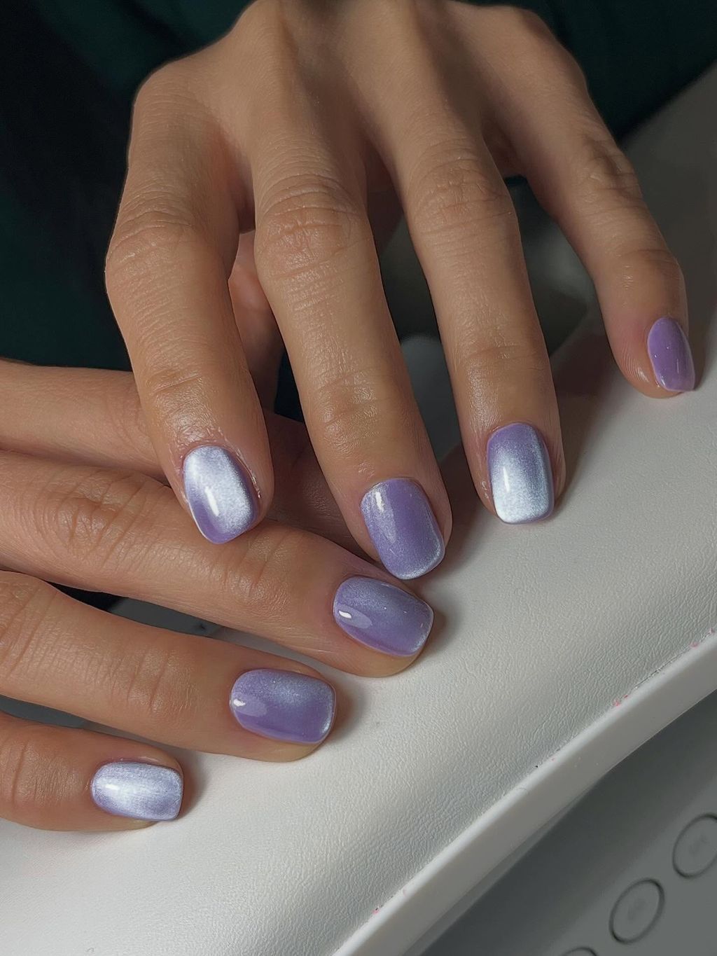 Short Square Light Lavender to White Shimmer Ombre Short Square Light Lavender to White Shimmer Ombre — Lavender Ombre Nails 2027