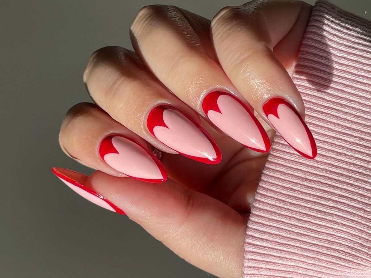 Heart-Shaped French Tips Heart-Shaped French Tips — Red Valentines Nails 2027