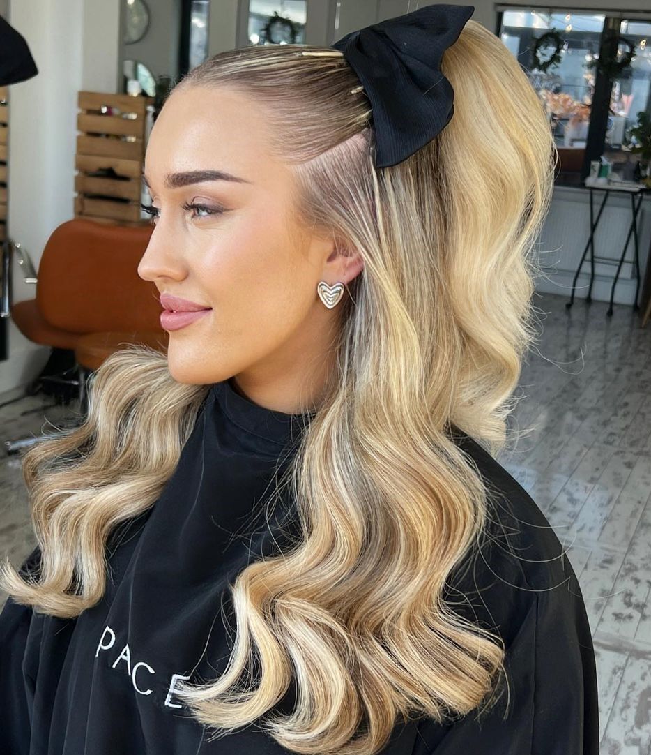 Ash Blonde Voluminous Waves Ash Blonde Voluminous Waves — Half Up Ponytail Hairstyles 2027