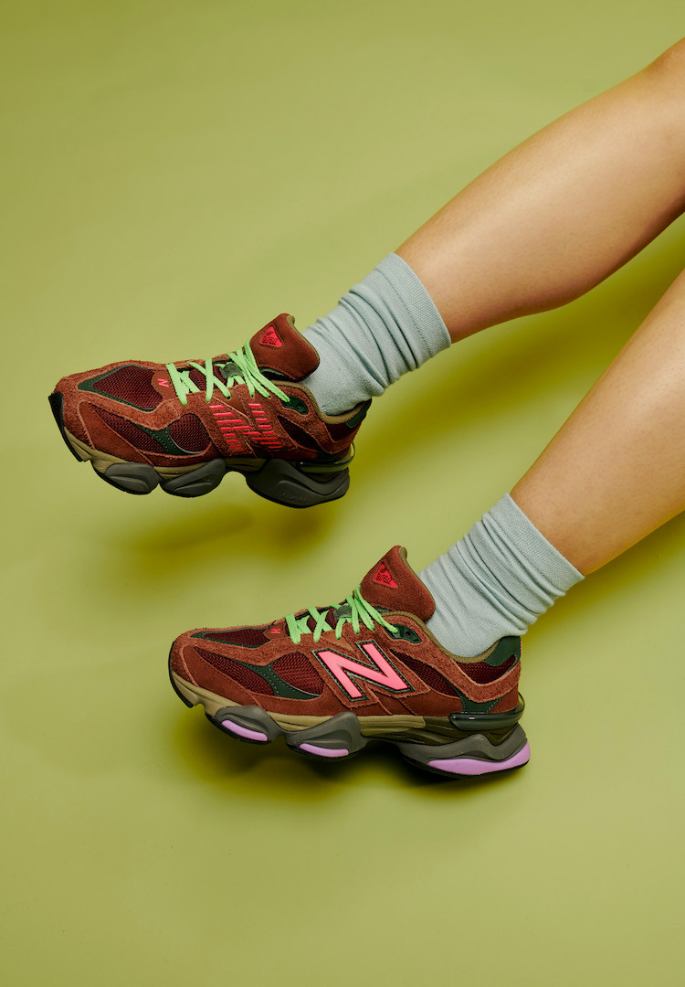 New Balance 9060: A Casual Blend of Brown, Green, and Pink — New Balance 9060 Outfits 2027
