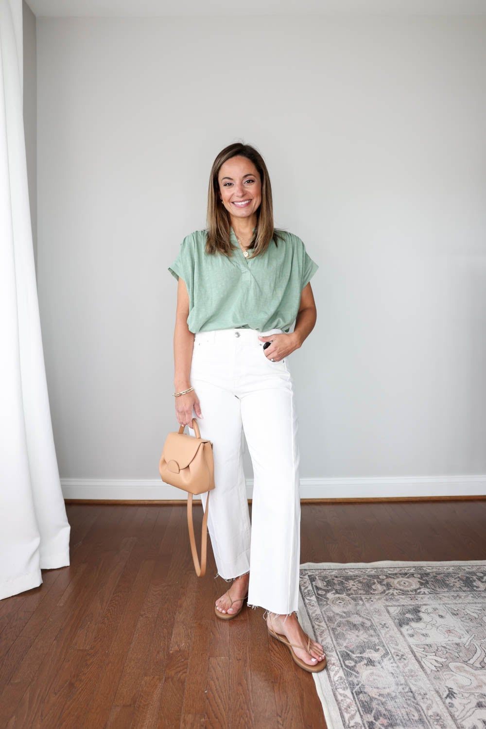 Tan Flip-Flop Sandals Outfit Idea Tan Flip-Flop Sandals Outfit Idea — Summer Blouse Outfits 2027