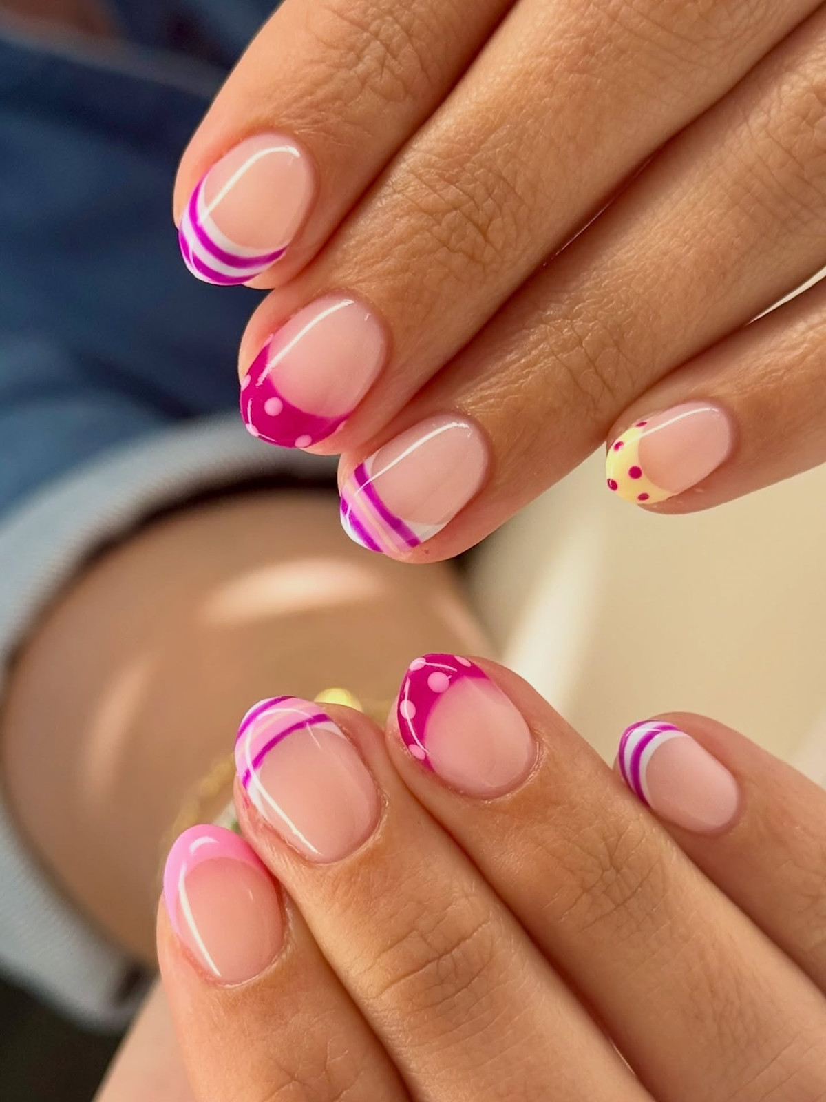 Vivid Opaque Pink French Almond Nails Vivid Opaque Pink French Almond Nails — Short Pink French Tip Nails 2027