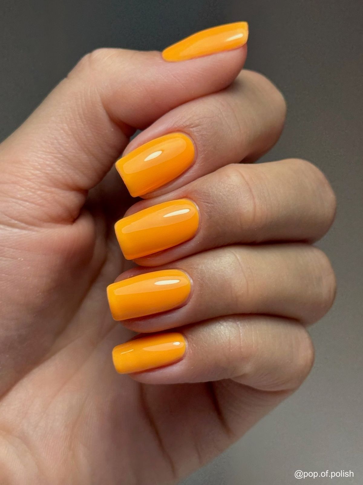 Bright Glossy Tangerine Short Squares Bright Glossy Tangerine Short Squares — Tangerine Nails 2027