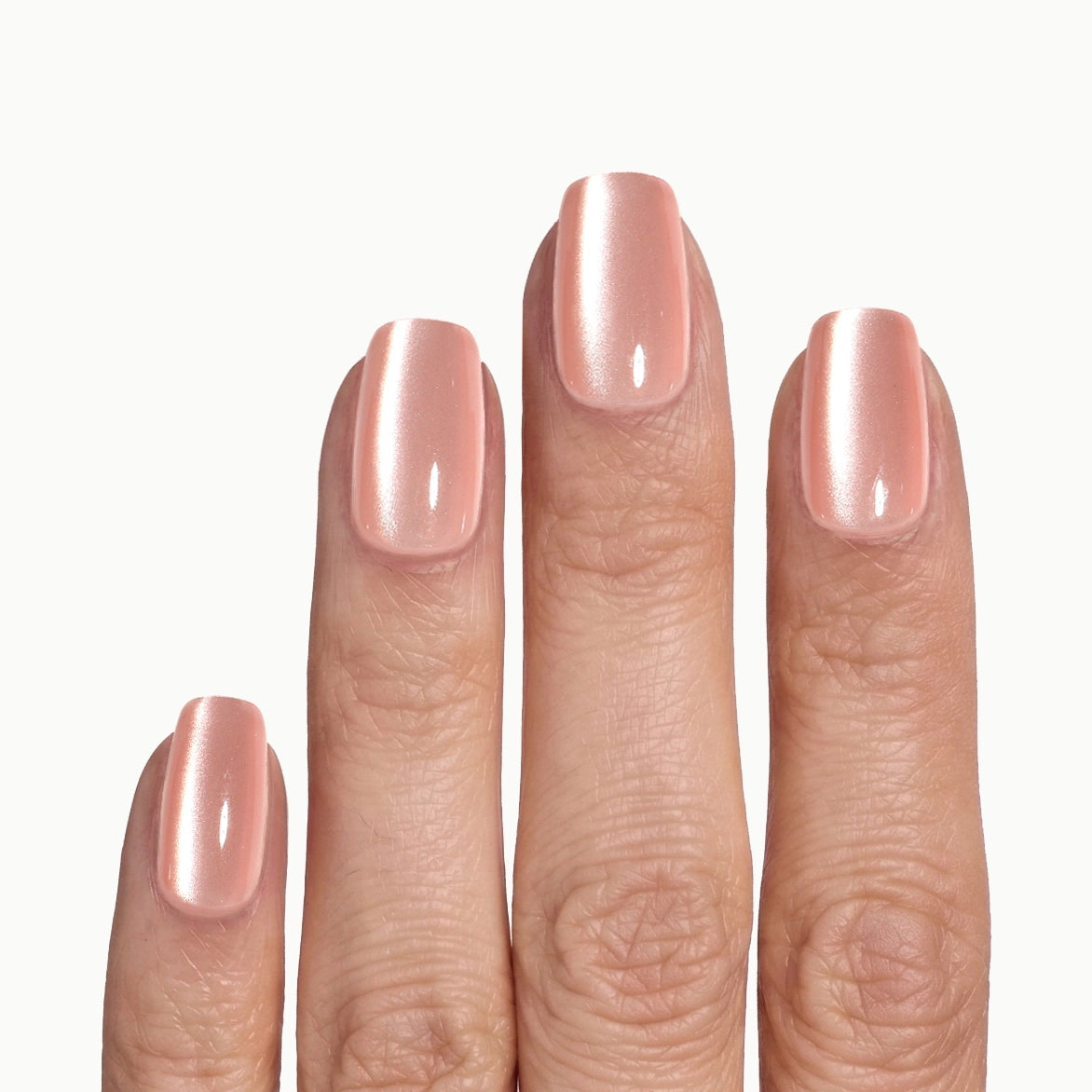 Shimmering Peach Pink Glossy Square Nails Shimmering Peach Pink Glossy Square Nails — Short Press On Nails 2027