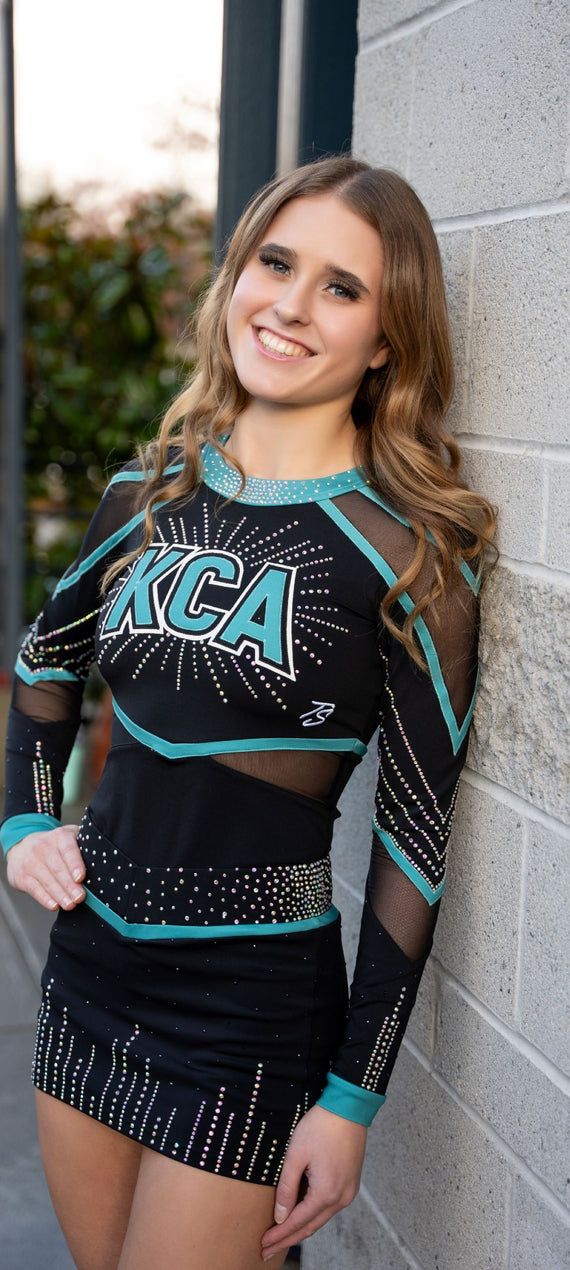 Rhinestone Mesh Cheer Set with Hair Bow Rhinestone Mesh Cheer Set with Hair Bow — Cheer Outfits for Women 2027