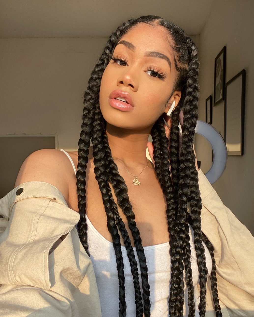 Neatly Defined Mid-Back Knotless Braids — Knotless Braids 2027 for Prom