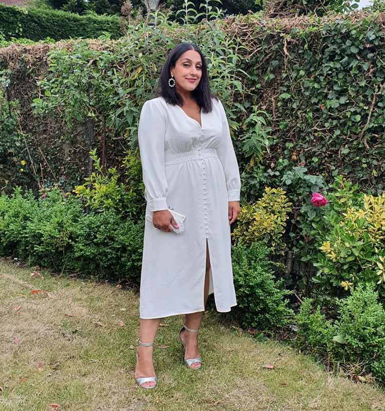 White Satin Midi Dress with Silver Strappy Heeled Sandals — Strappy Heels Outfits 2027