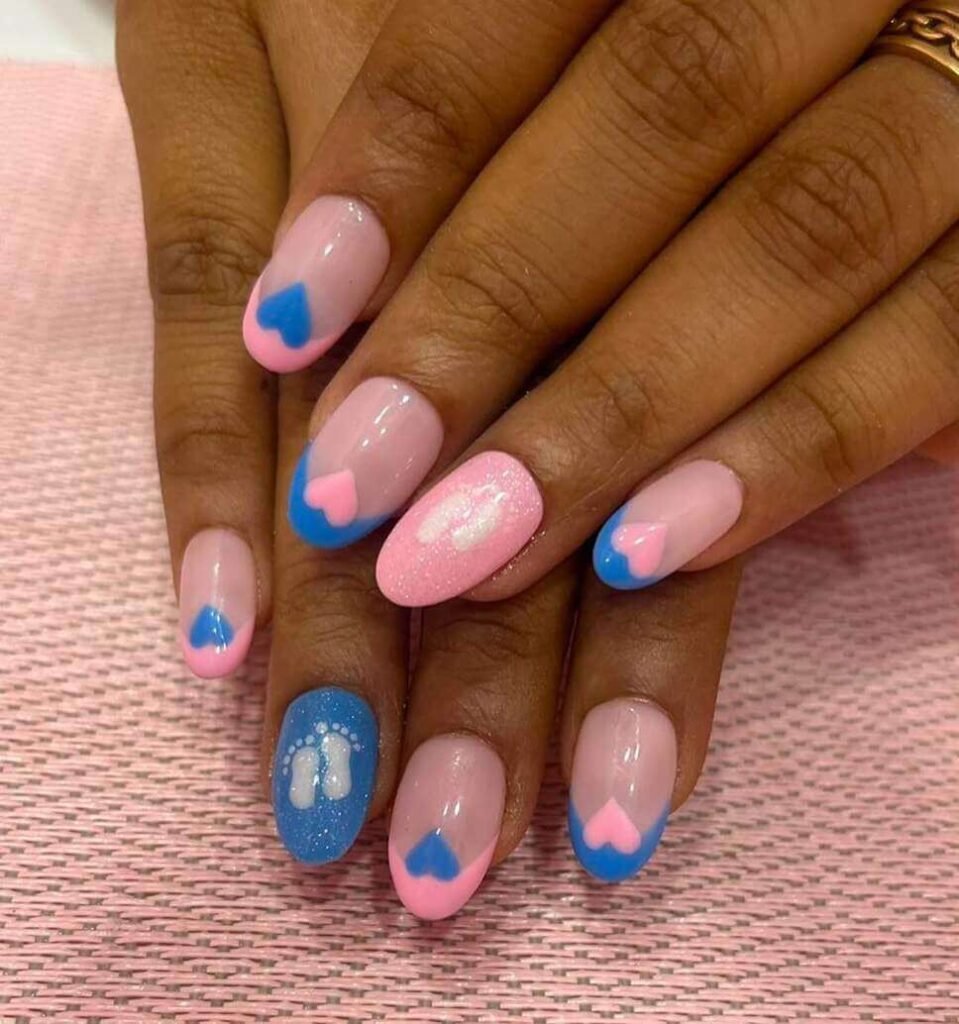 Glitter Cloud and Footprint Accents — Baby Shower Nails 2027