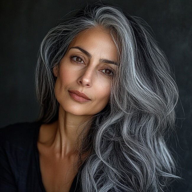 Mid-Back Visual Idea Mid-Back Visual Idea — Balayage on Gray Hair 2027