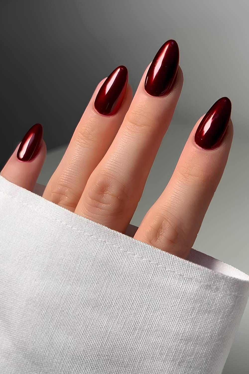 Striking Metallic Red Chrome — Burgundy Nails 2027
