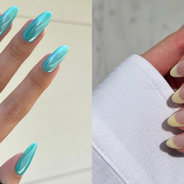 Glossy Medium Almond Hot Pink to White Gradient Nails Glossy Medium Almond Hot Pink to White Gradient Nails — Long Spring Nails 2027