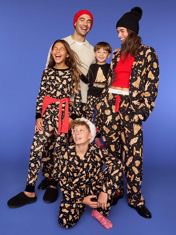 Gingerbread Print Black Pajama Mix Gingerbread Print Black Pajama Mix — Matching Family Christmas Outfits 2026