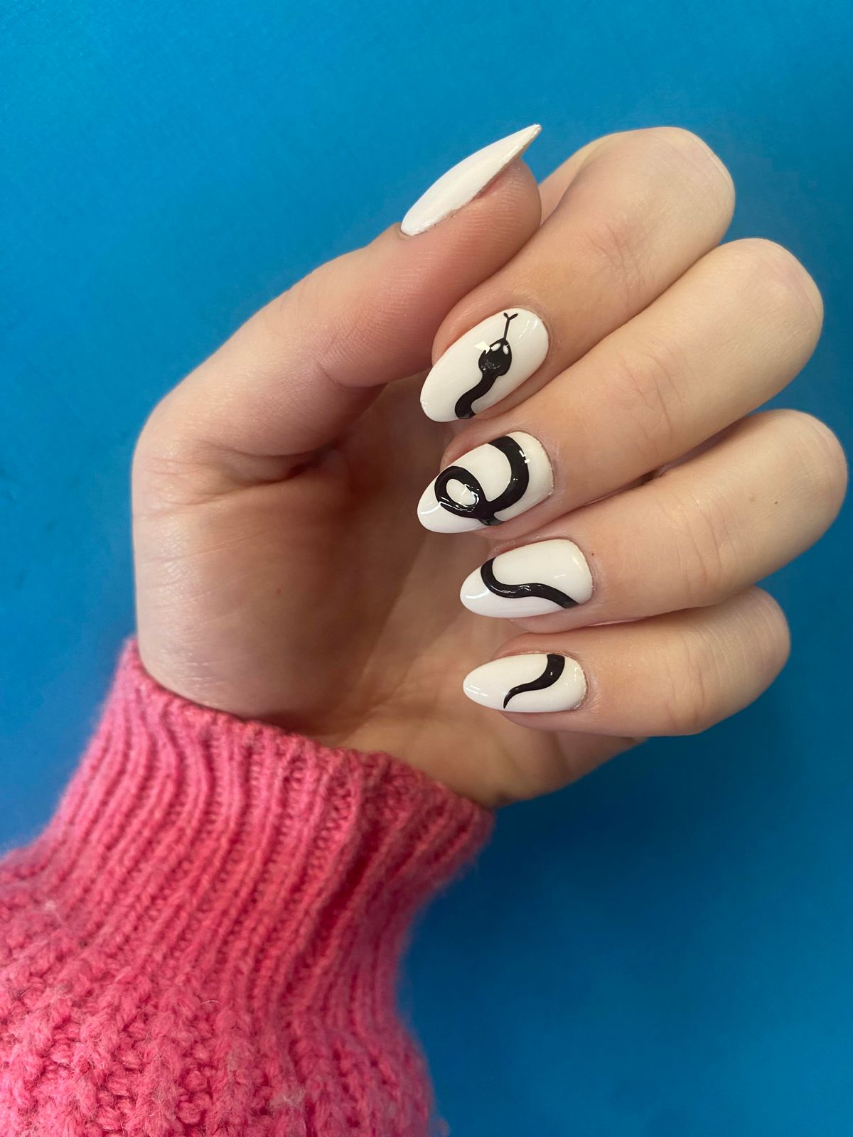 Black Snake Motif On All Nails Visual Idea Black Snake Motif On All Nails Visual Idea — Snake Print Nails 2027