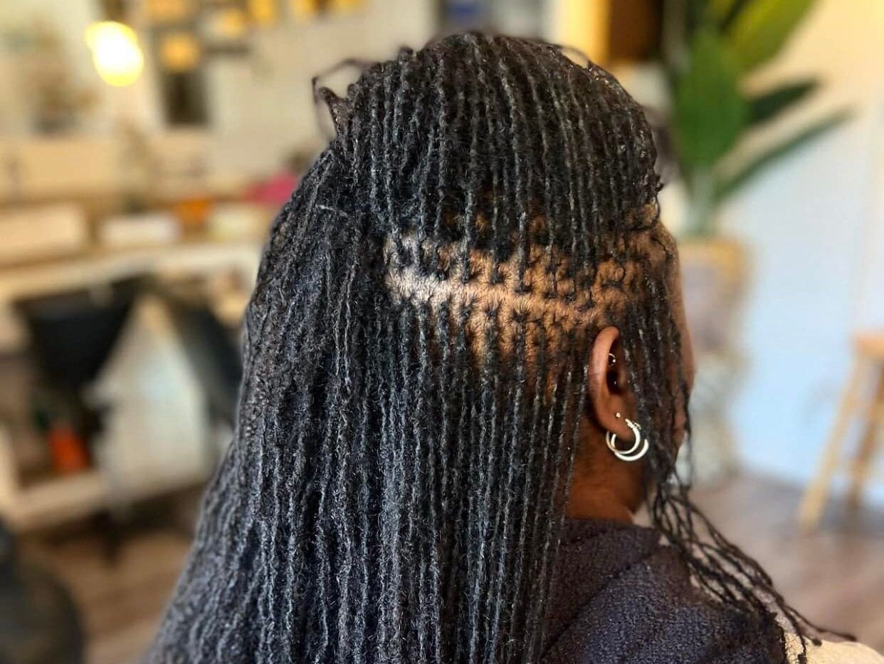 Side Parted Half Updo Side Parted Half Updo — Microlocs Locs 2027