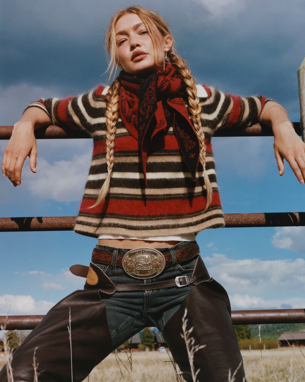 Cropped Sweater, Bandana, and Western Belt Cropped Sweater, Bandana, and Western Belt — Classic Americana Outfits 2027