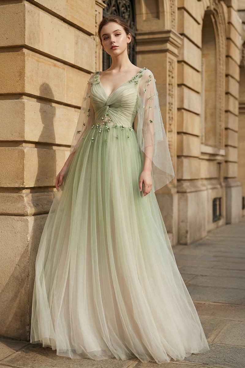 Whimsical Prom: Sage Green Tulle A-Line Dress — Sage Green Outfits 2027