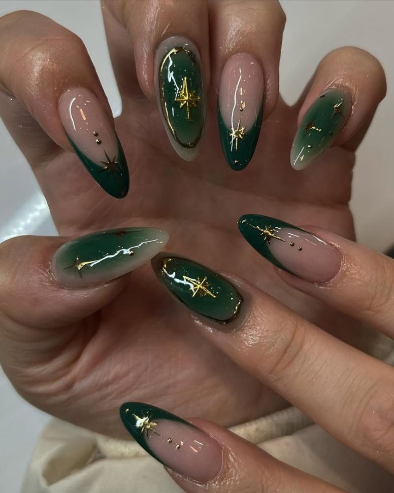 Evening Festive Visual Idea Evening Festive Visual Idea — Forest Green Nails 2027