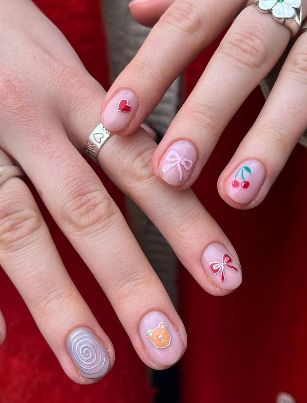 Pale Pink Cute Nail Art Mix Pale Pink Cute Nail Art Mix — Small Bow Nails 2027
