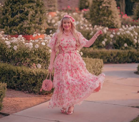 Tiered Floral Dress and Matching Headband — Kentucky Derby Outfits 2027