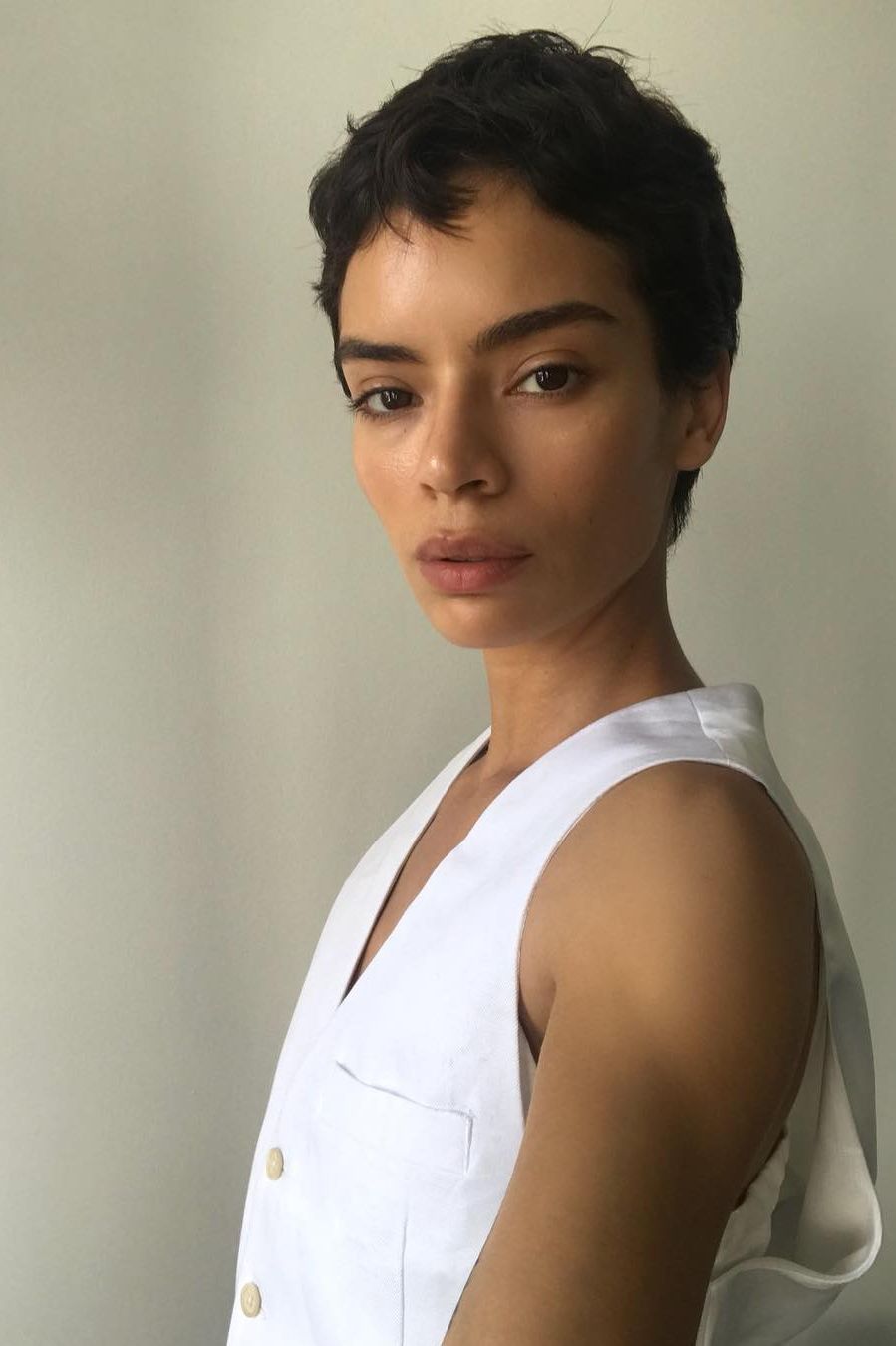 Piecey Dark Brown Pixie With Short Bangs Piecey Dark Brown Pixie With Short Bangs — Classic Pixie 2027