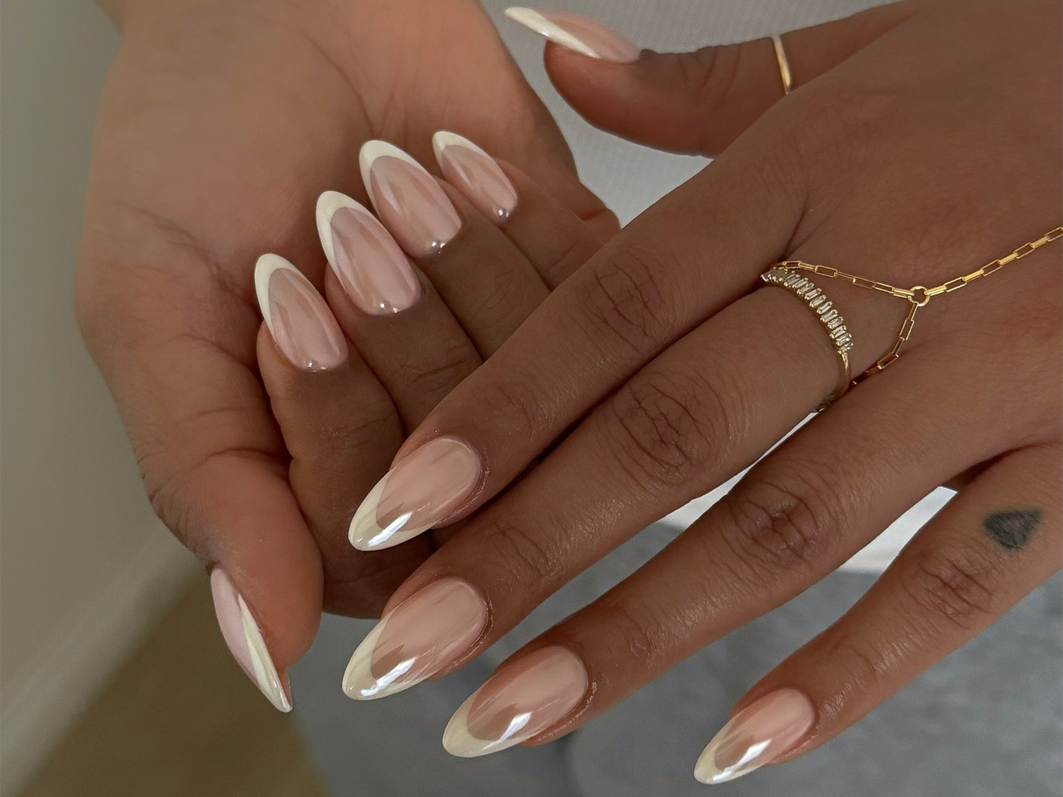 Sheer Pink Nude French with Pearlescent Sheen Sheer Pink Nude French with Pearlescent Sheen — Winter Nude Nails 2027