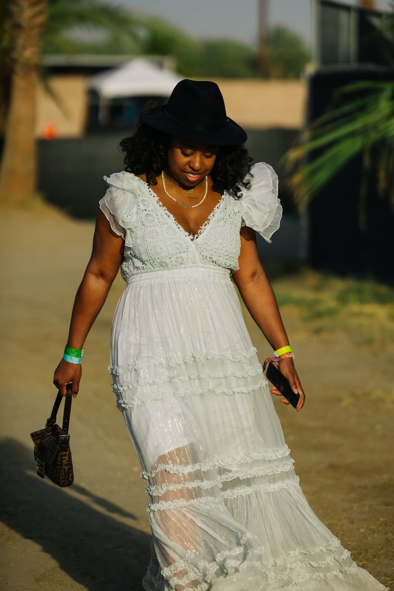 Light Blue Tiered Maxi Dress with Wide-Brim Hat Light Blue Tiered Maxi Dress with Wide-Brim Hat — Coachella Outfits 2027