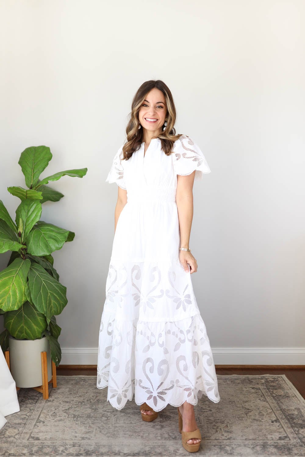 White Cotton Eyelet Tiered Maxi Dress — Easter Dresses 2027
