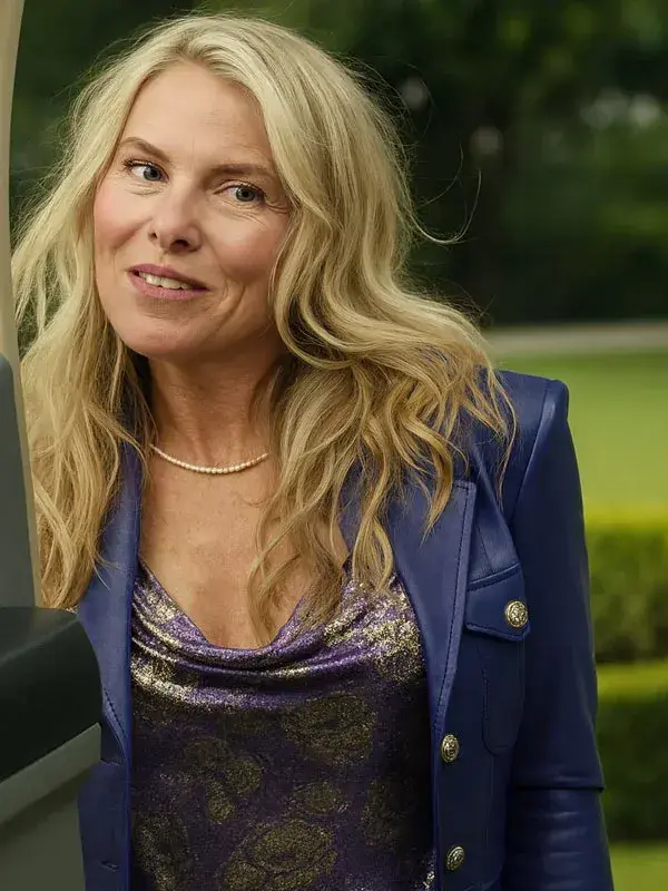 Royal Purple Leather Blazer with Metallic Top Royal Purple Leather Blazer with Metallic Top — Purple Leather Outfits 2027