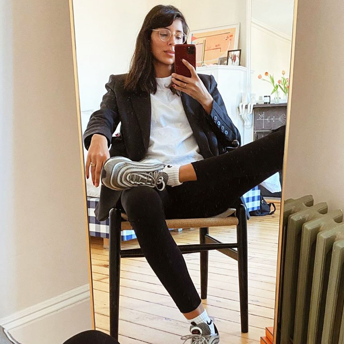 Black Blazer, White Tee, and Sneakers for Modern Business Casual Black Blazer, White Tee, and Sneakers for Modern Business Casual — Zoom Outfits 2027