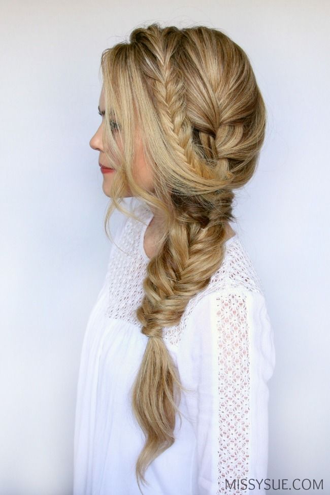 Blonde Fishtail with Accent Blonde Fishtail with Accent — Side Braided Hairstyles 2027