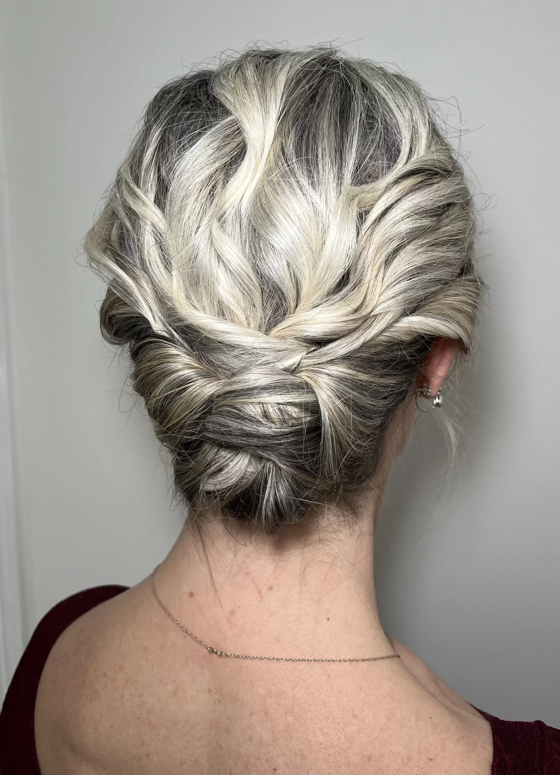 Grey Blonde Twisted Updo — Bride Hairstyles 2027