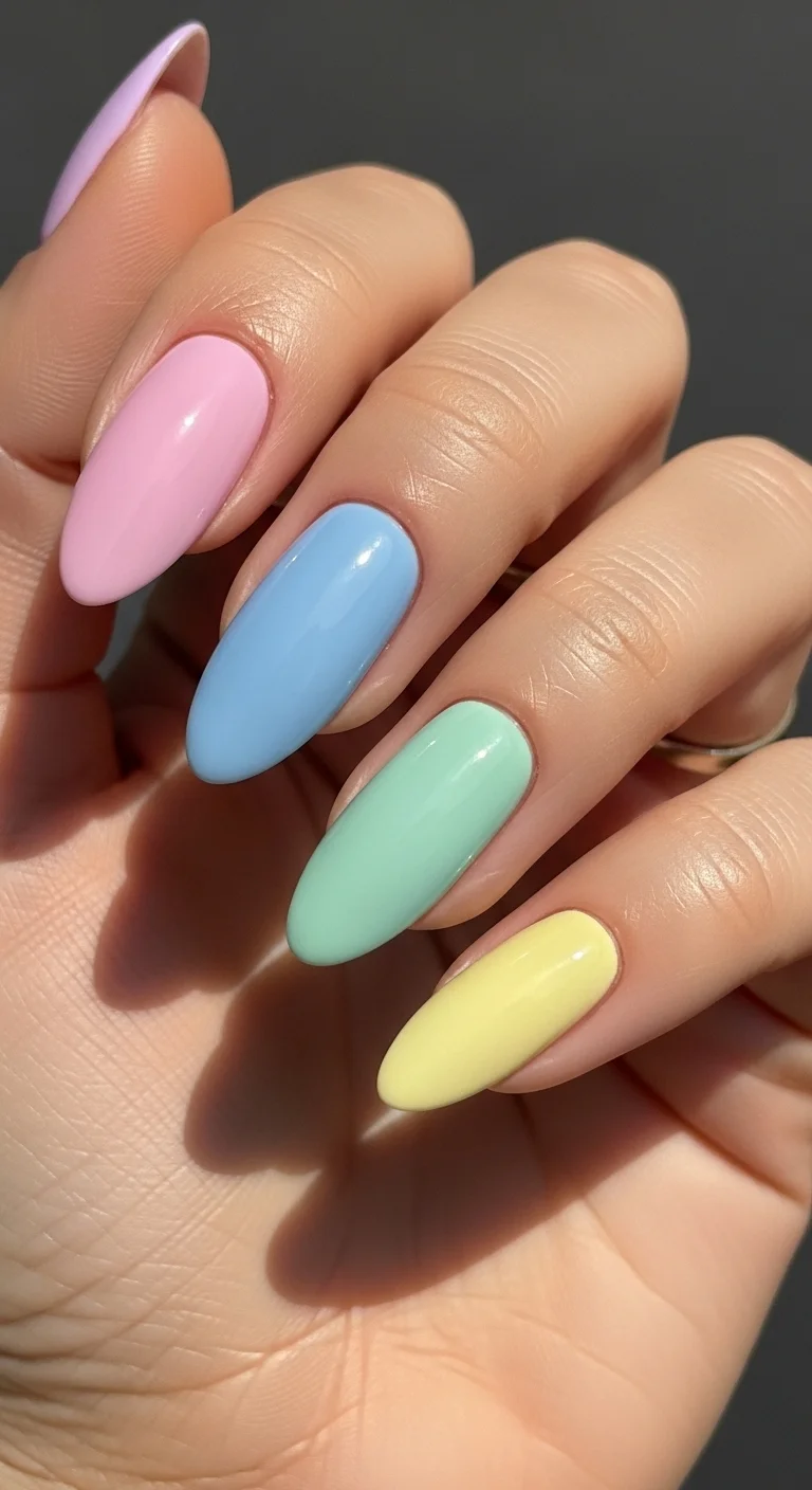 Vibrant Opaque Pastel Almond Nails Vibrant Opaque Pastel Almond Nails — Pastel Almond Nails 2027