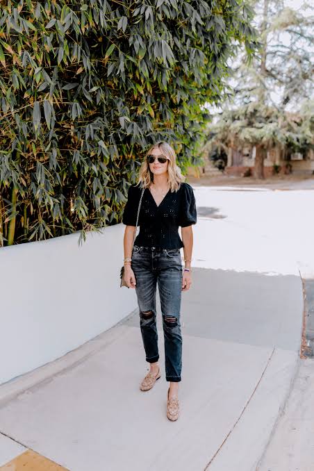 Edgy Details: Ripped Black Jeans with Tan Loafers Edgy Details: Ripped Black Jeans with Tan Loafers — Black Jeans Outfits 2027